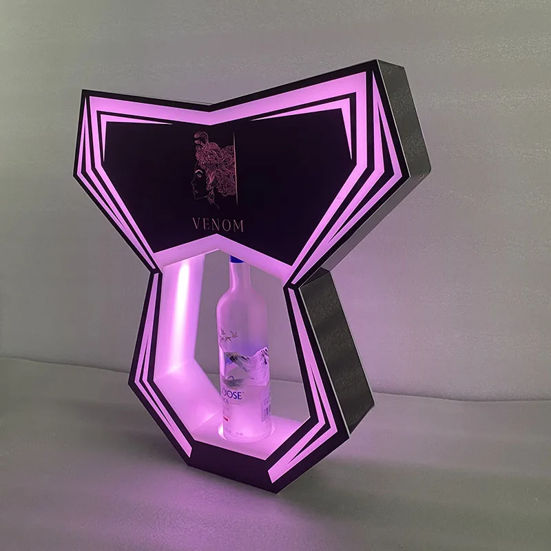 

2022 новый дизайн держателя светодиодной бутылки Glorifier, презентатор бутылки P с пользовательским логотипом, экологически чистые продукты, аксессуары для вина