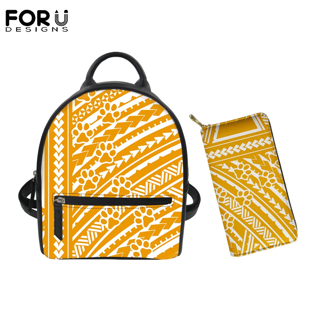 

Новинка, модная женская школьная сумка FORUDESIGNS, Повседневная мини-сумка для девочек, полинезийская дорожная сумка для девушек с принтом след...