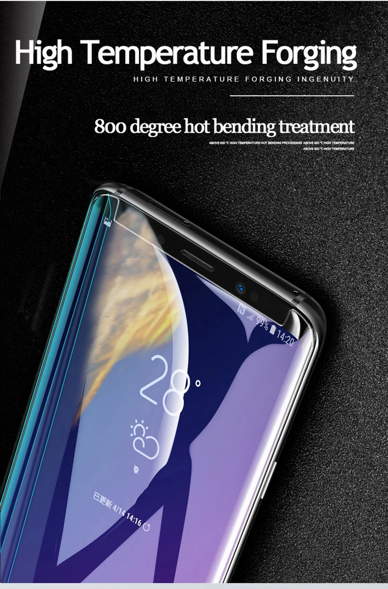 2 шт. полное покрытие Жидкий УФ клей Защита экрана для Samsung S21 + S9 Plus Note 20 9