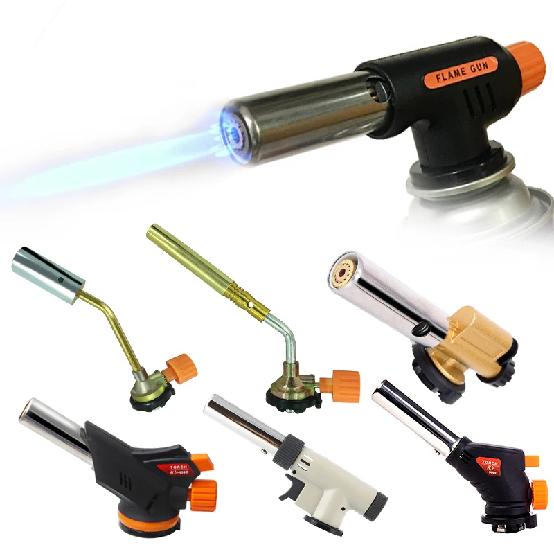 Многоразовый газовый сварочный фонарь огнемет Бутановая горелка автоматическое
