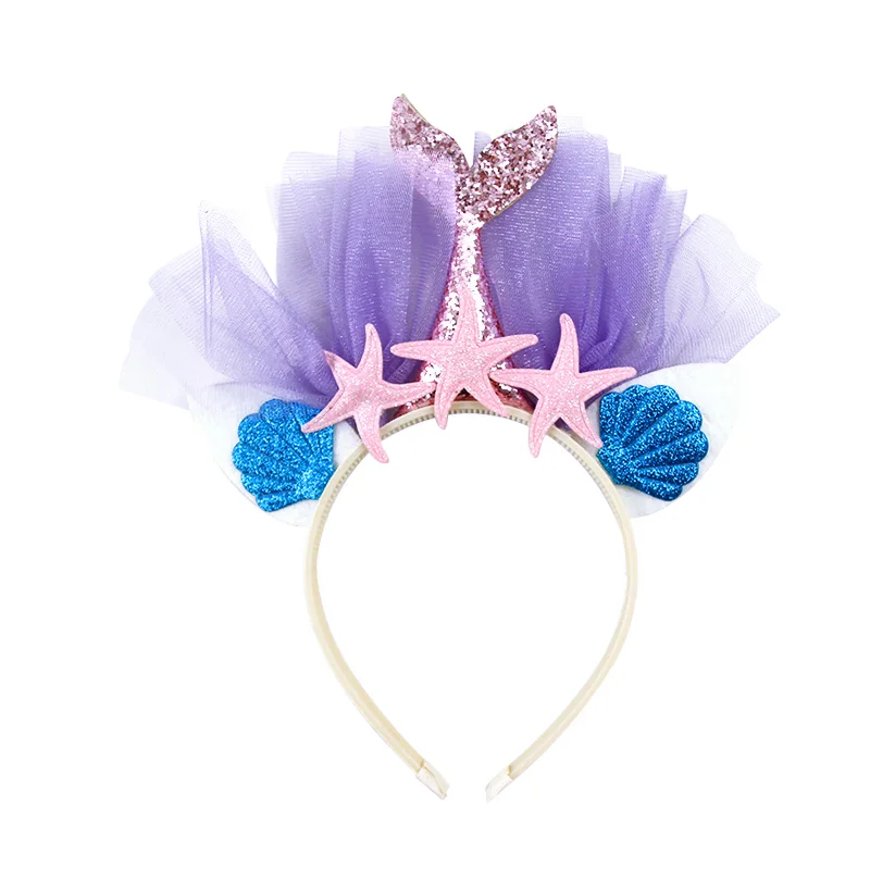 Женская Блестящая лента для волос в форме морской звезды и ракушки аксессуар |