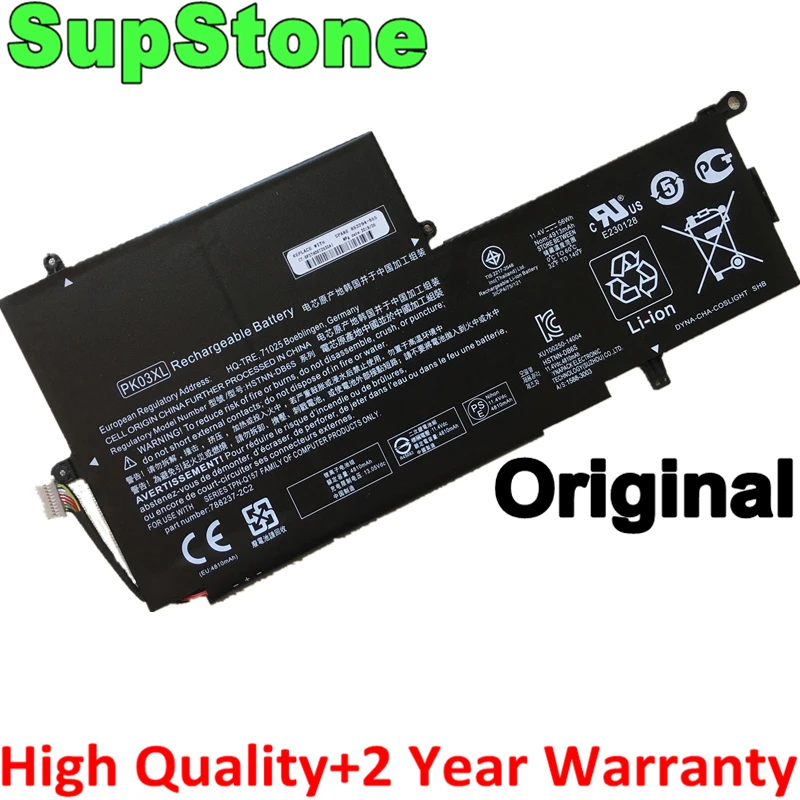Оригинальная Аккумуляторная Батарея SupStone PK03XL HSTNN DB6S 789116 005 для ноутбука HP Spectre Pro