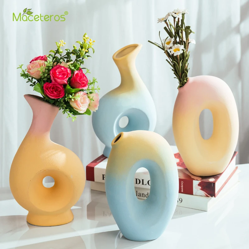 

Modern New Ceramic Vase Home Living Room Desktop Simple And Fashionable Decoration Simulation Flower Arrangement Creative Crafts