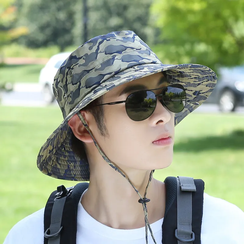 

Bucket Hat Sun Hat Fisherman's Hat Men's Summer Outdoor Hat Wide Brim Packable Boonie Hat For Fishing Hiking Safari Beach