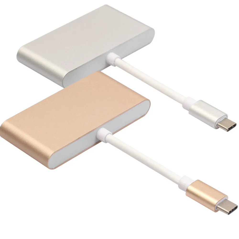 Micro алюминиевый сплав Тип C к USB 3 0 2 многопортовый зарядный конвертер 4 в 1 портовый
