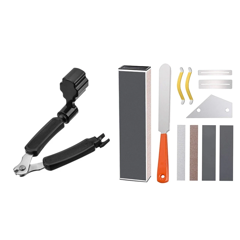 

3 In 1 Multifunction Guitar String Winder String Cutter Pin Puller & Guitar Repair Parts Leveling Bars Sandpaper Files