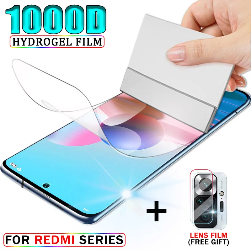 Гидрогелевая пленка 1000D для Xiaomi Redmi Note 10 Pro 9 8 9S 8T защитная экрана Max 9A 8A 7A 9c 10X не