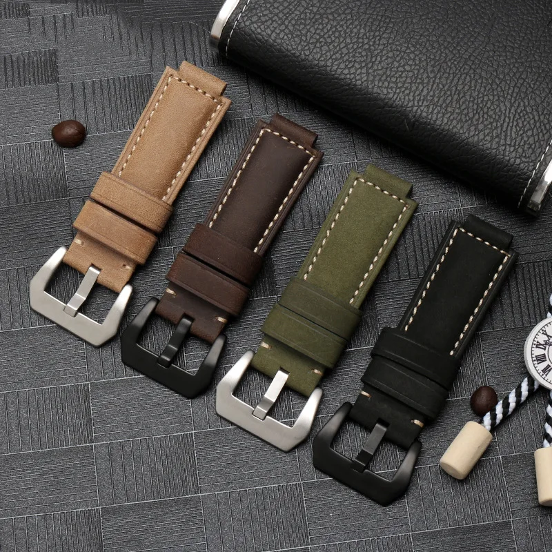 Nubuck Genuine leather watch strap for timex watch T2N721 T2N720 739 TW2T6300 band 24*16mm watchband with Screw and tools