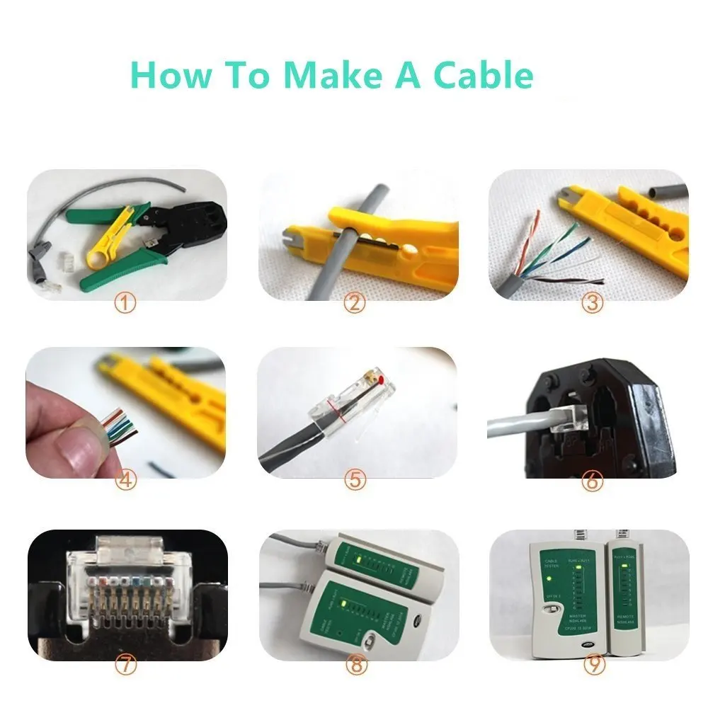 Портативный набор инструментов для ремонта локальной сети RJ45 RJ11 RJ12 CAT5 CAT5e Utp
