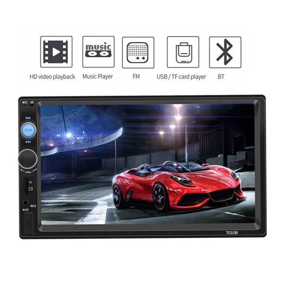Автомобильный радиоприемник HD " сенсорный экран стерео USB Bluetooth 12 В 2 Din FM ISO power Aux вход Авто MP5 плеер SD USB дропшиппинг
