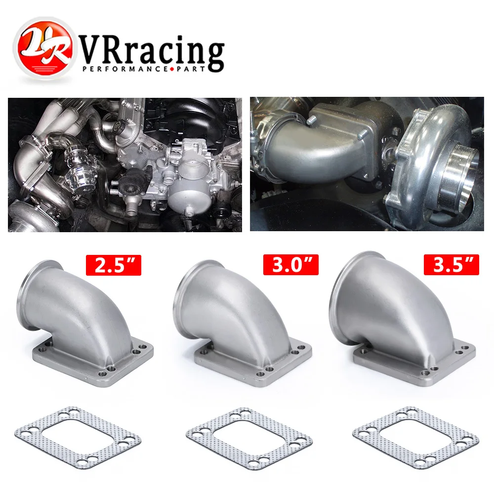

VR - 2.5" 3.0" 3.5" Vband 90 Degree Cast Turbo Elbow Adapter Flange 304 Stainless Steel For T3 T4 Turbocharger