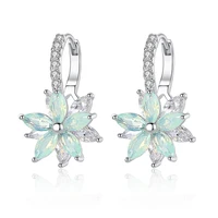 wholesale color flower zircon earrings fastness stud eardrop fine jewelry fashion accessories ear stud drop shipping