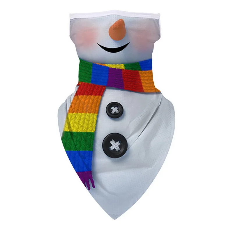 Бесшовный спортивный шарф с рождественским принтом для ушей шарф-труба шеи гетры