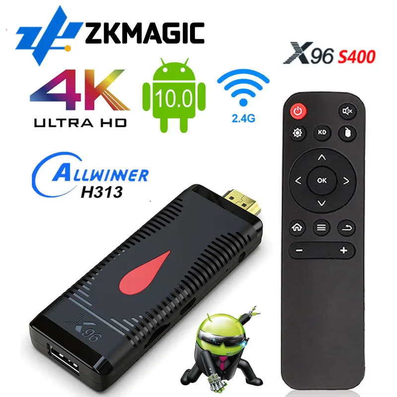 

ТВ-флешка X96 S400, Android 10,0, Allwinner H313, 4K, 60 кадров/с, 2,4 ГГц, Wi-Fi, 2 + 16 Гб