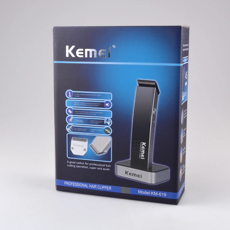 

Kemei KM-619 Super Slim Body Rechargeable Hair Trimmer For Man Family Travel Barber Use Hair Clipper