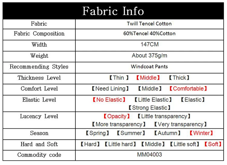 The Cloth 375g/m weight Soft Twill Tencel Cotton Fabrics Materials Autumn Women Windcoat Pants Sewing Cloth Freeshipping