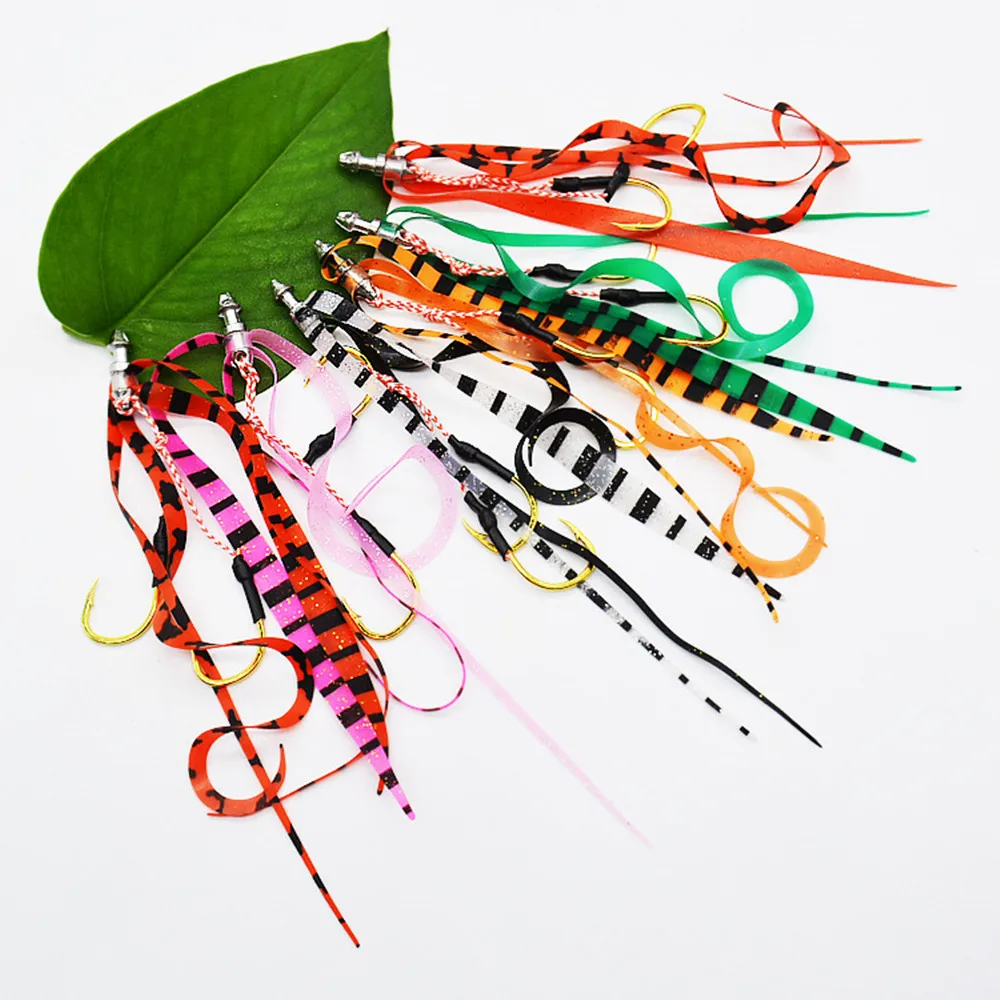 

50pcs Silicone Skirts Rubber Jig Lures Squid Rubber Skirt DIY Spinnerbatis Buzzbaits Fishing Tackle Spare Hooks Assist Hook