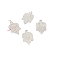 20pcslot leaf stainless steel silve decoration pendant connectors bohemia charm accessories diy for earrings jewelry making