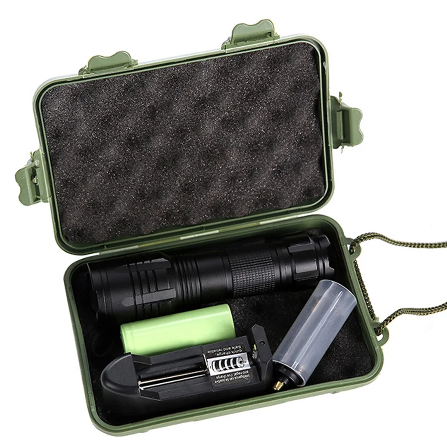 

LED outdoor lighting 26650 rechargeable aluminum alloy strong light telescopic focusing flashlightA302