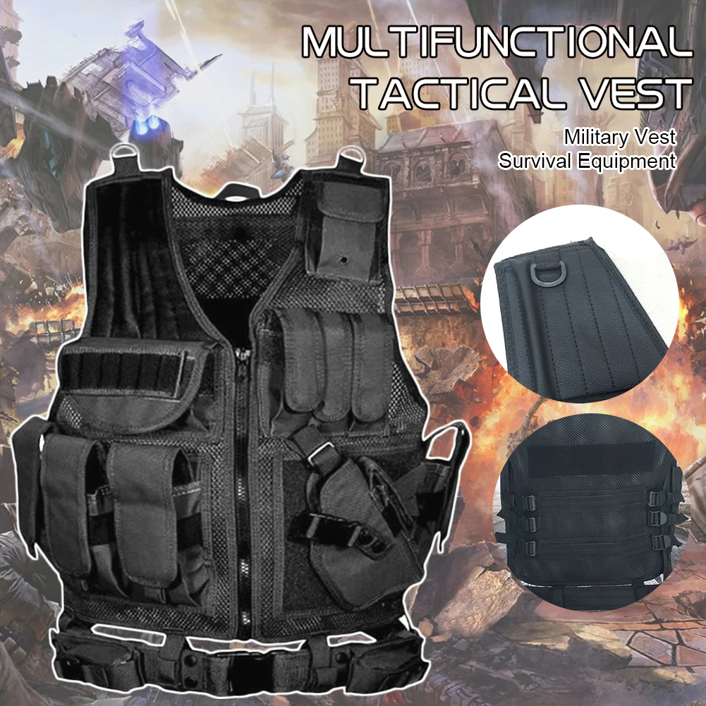 

Tactical Vest Durable Adjustable Multi-pocket Military Combat Training Vest for Outdoor Adventure Hunting Survival Equipment