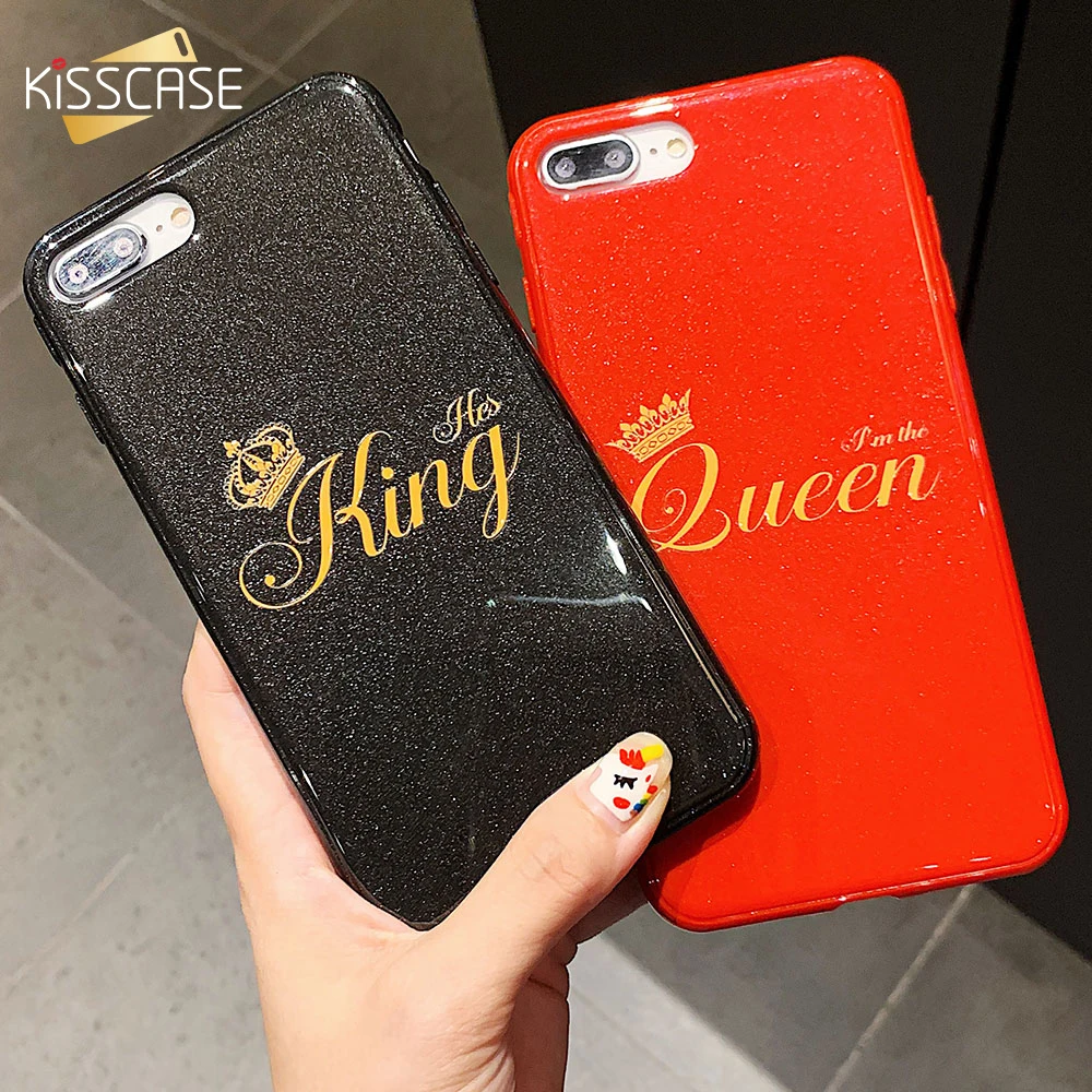 Чехол KISS King queen со словами чехол для телефона iPhone XR X XS MAX мягкая задняя крышка из