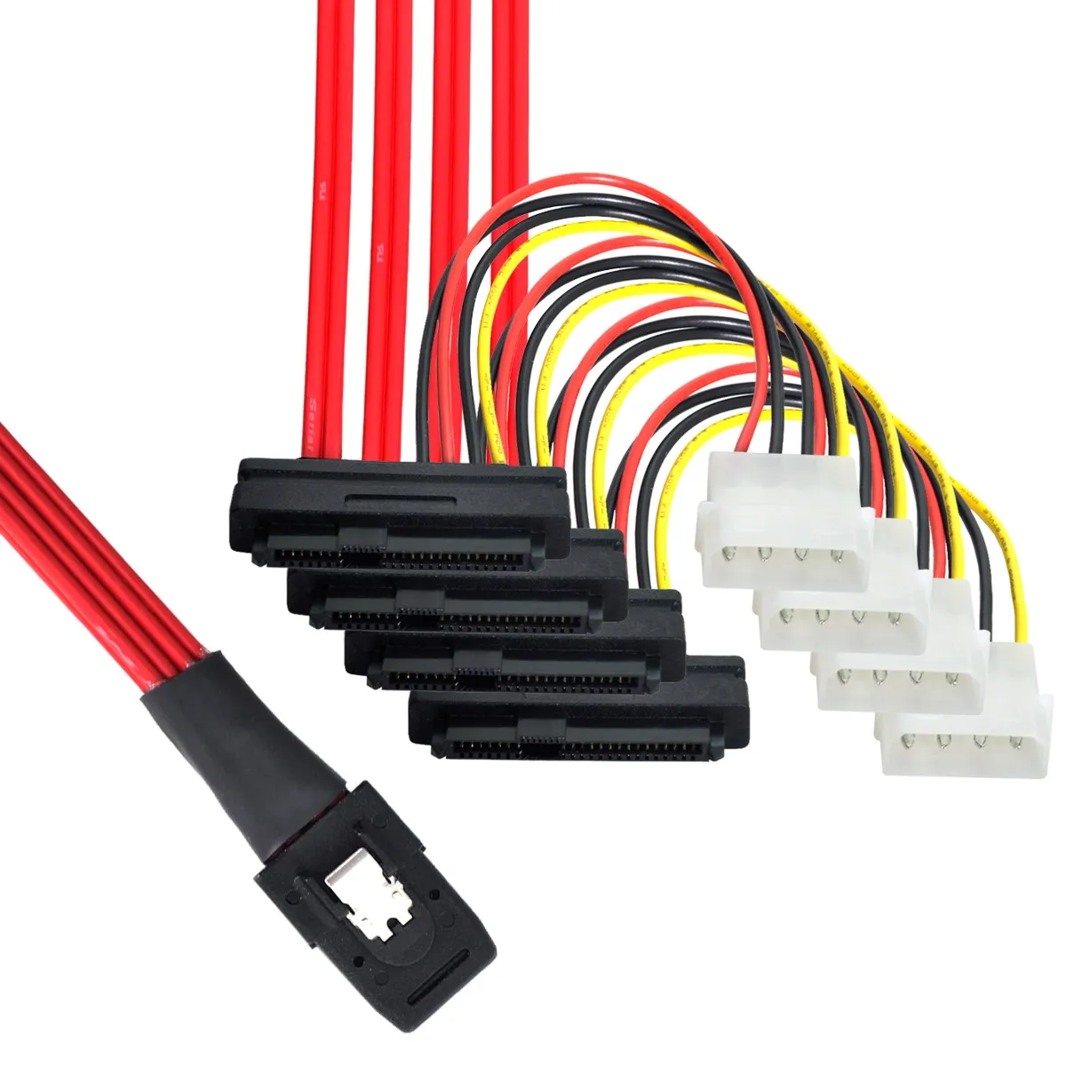 

Jimier CY LSI / 3Ware Molex mini SAS SFF-8087 to SFF-8482 and power x4 SAS cable 1M