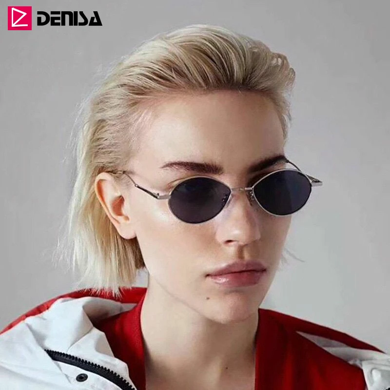 

Женские солнцезащитные очки DENISA, дизайнерские брендовые роскошные очки, маленькие овальные солнцезащитные очки желтого цвета, G31064