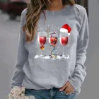 Женские Рождество с буквенным принтом с длинными рукавами и круглым вырезом Повседневная рубашка женская 2021, детская одежда