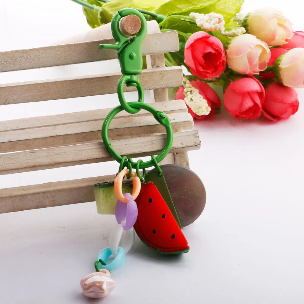

1pc Lovely Imitation Fruit Red Watermelon Keychain Pendant Keyrings Girls Bags Clothes Ornaments Gifts Toys Accessories DIY