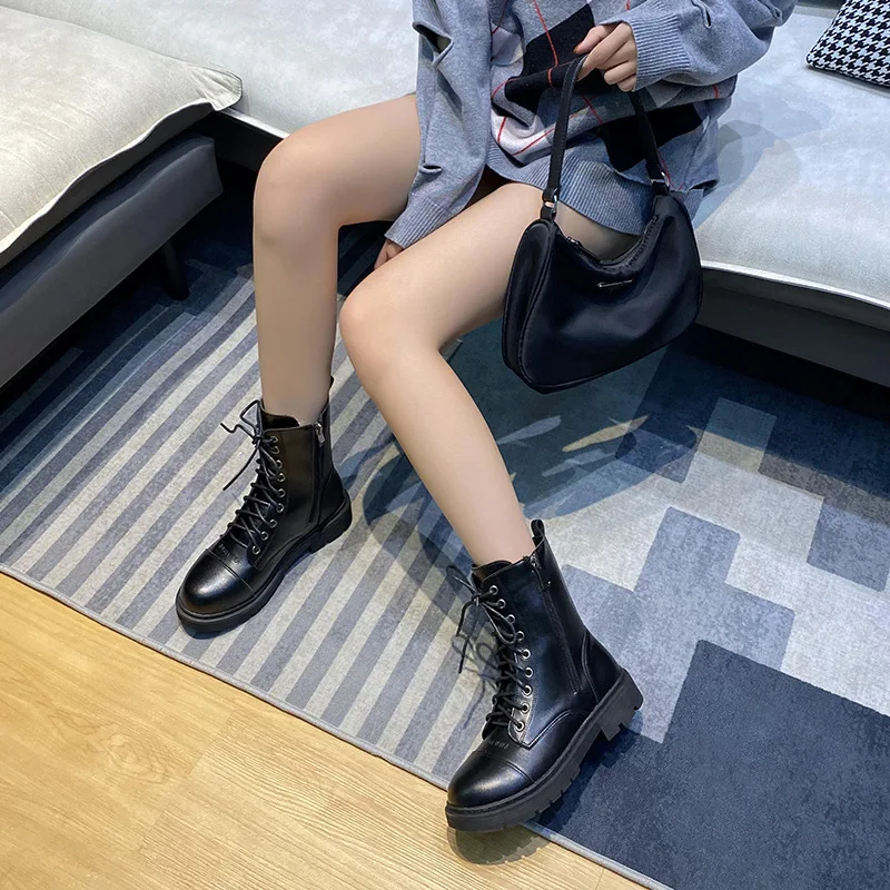 

2021 Women For Boots Warm Winter Leather High Boots Women Luxury Brand Fashion Women Shoes Chunky Heel Ankle Boots