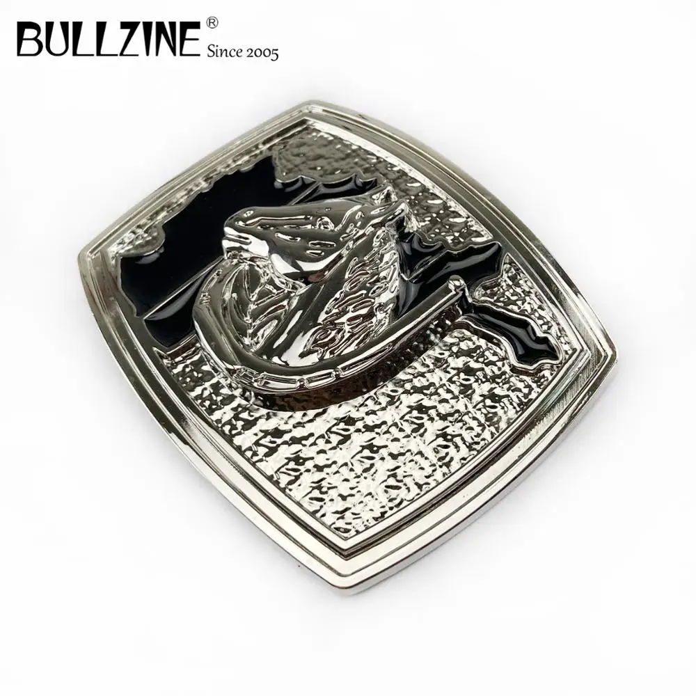 В Bullzine в западном стиле виде лошадиной головы пряжка на ремешке с серебряной