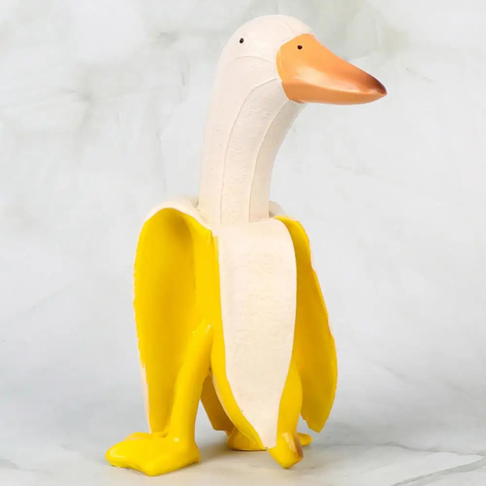 

Duck Resin Statue Banana Ducks Shape Unique Design Waterproof Gardening Decoration Whimsical Ornamental Carving Statues
