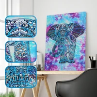 special shaped diamond animal elephant painting diy 5d partial drill cross stitch kits crystal rhinestone arts home decoration