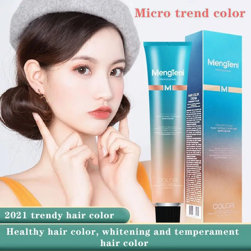 

New Colors Hair Dye Cream Natural Plant Extract Hair Beauty Colorant For Hair Permanent Styling Cream Tools Pigment 100mL C F2F9