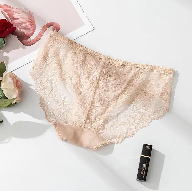 3 PACK Women's 100% Silk Lace Mesh Sexy Panties Briefs Underwear Lingerie S M L TG002