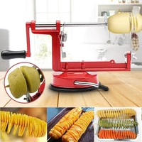 potato spiral cutter chips stainless steel manually rotating potato chip potato tower cutting vegetable slicer kitchen tools