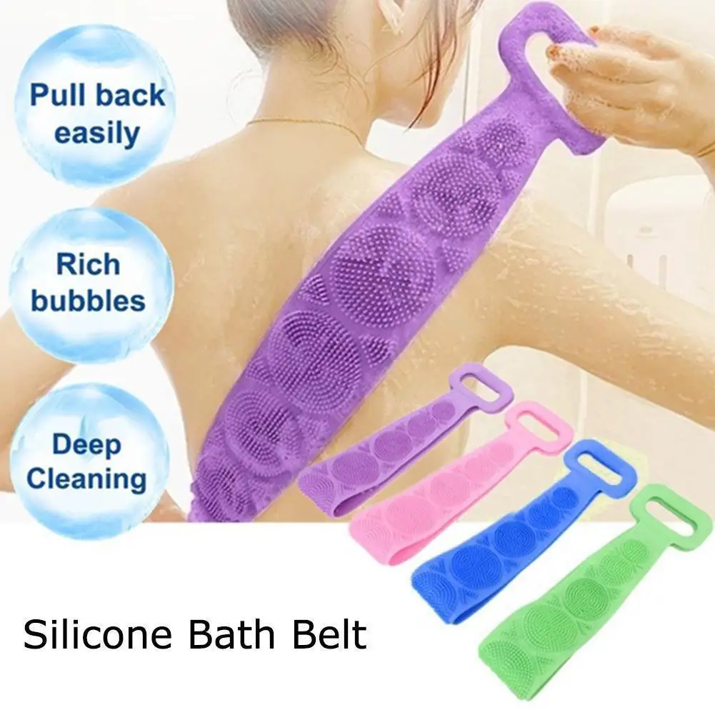 

silicone scrubbing towel scrubbing Body Brush Bath Household Brush Shower Clean Wash Belt Back Exfoliatin Skin Belt Brushes O4E2