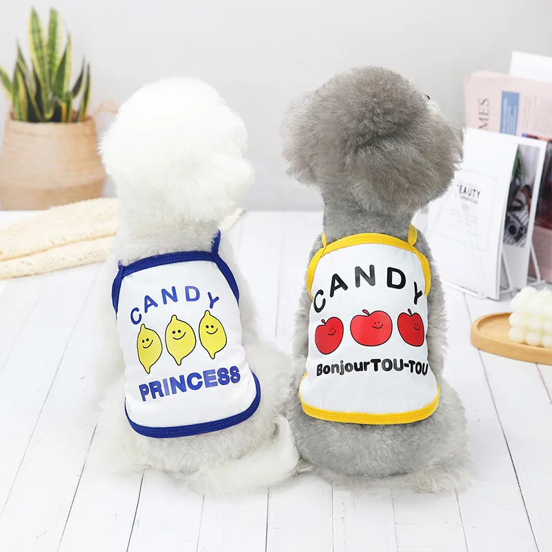 

Small Pet Dog Clothes Cute Cartoon Pattern Pet Vest For Puppy Dog Costume Teddy Bichon Hiromi Chihuahua Summer Shirt Clothes