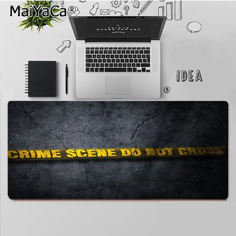 

MaiYaCa High Quality Yellow bundle crime scene Rubber PC Computer Gaming mousepad Rubber Computer Gaming mousepad