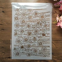 a4 29cm rose bouquet texture diy layering stencils wall painting scrapbook embossing hollow embellishment printing lace ruler