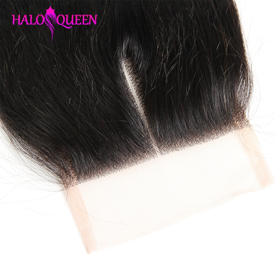 HALOQUEEN Remy прямые 5x5 волнистые кружева Закрытие 100% человеческих волос натуральный