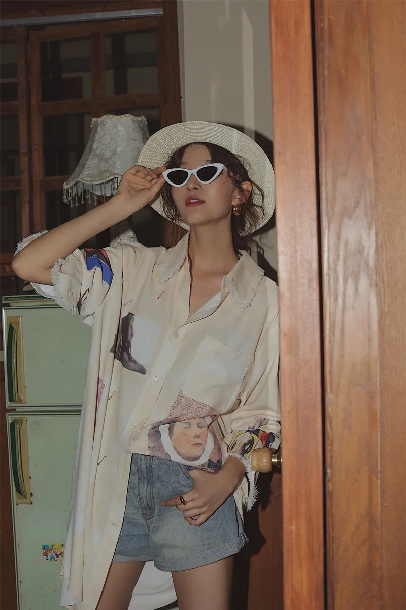 Осенняя Свободная рубашка Cheeart с длинным рукавом 2020 длинная на пуговицах для