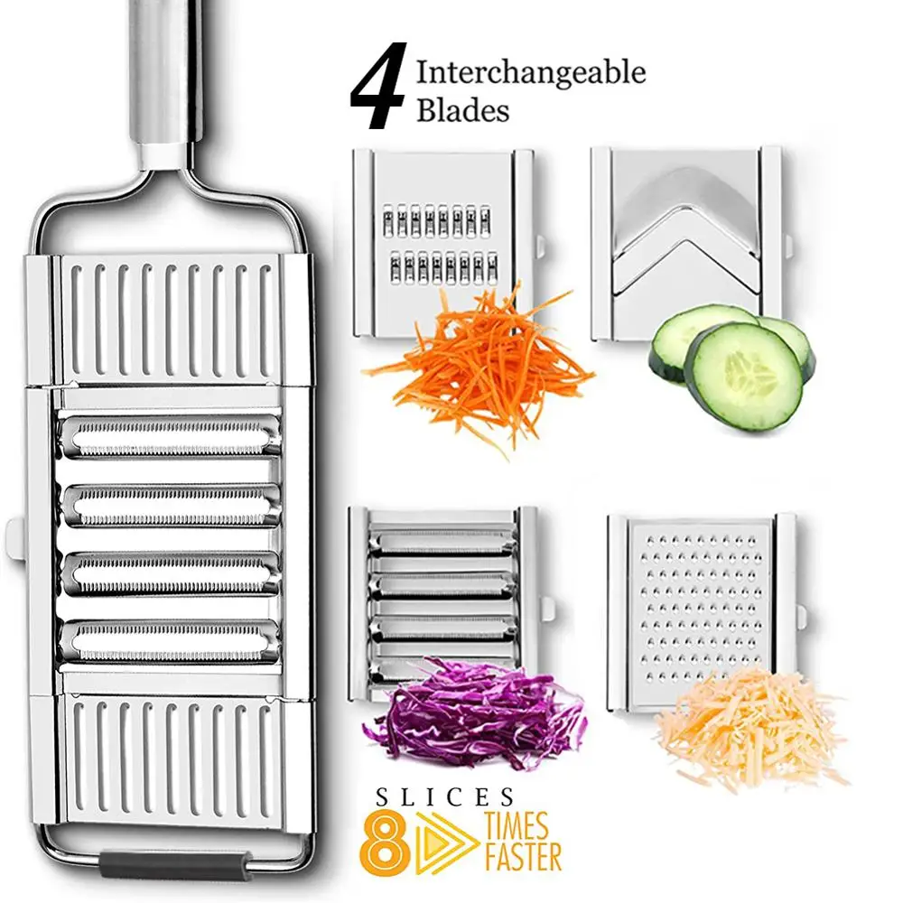 Кухонный измельчитель мандолина регулируемый из нержавеющей стали с