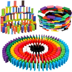 100/300/500pcs Children Color Sort Rainbow Wood Domino Blocks Kits
Early Bright Dominoes Games Educational Toys For Kid Gift