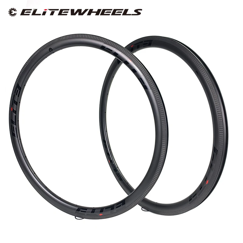 ELITEWHEELS 700c углеродный обод 38 мм UD матовая отделка 3K Twill тормозная поверхность 25 или