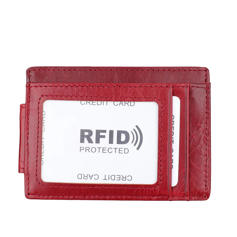 TRASSORY Rfid Блокировка Мужская мини натуральная кожа магнитный зажим для денег безопасности ретро тонкий кошелек для кредитных карт с зажимом