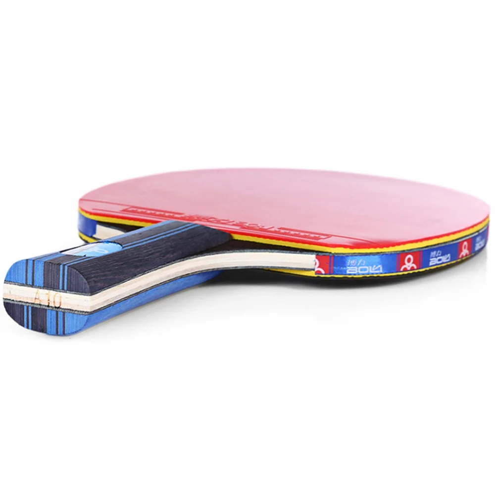

Table Tennis Racket Double Side Reverse Rubber Faced Beginner Training Ping-pong Board Table Tennis Racket Set (Long Handle, Ran