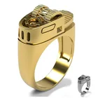 Кольцо в форме зажигалки мужское, покрытое золотом 14 к, ювелирное украшение в винтажном стиле, в готическом стиле, ЛГБТ, панк