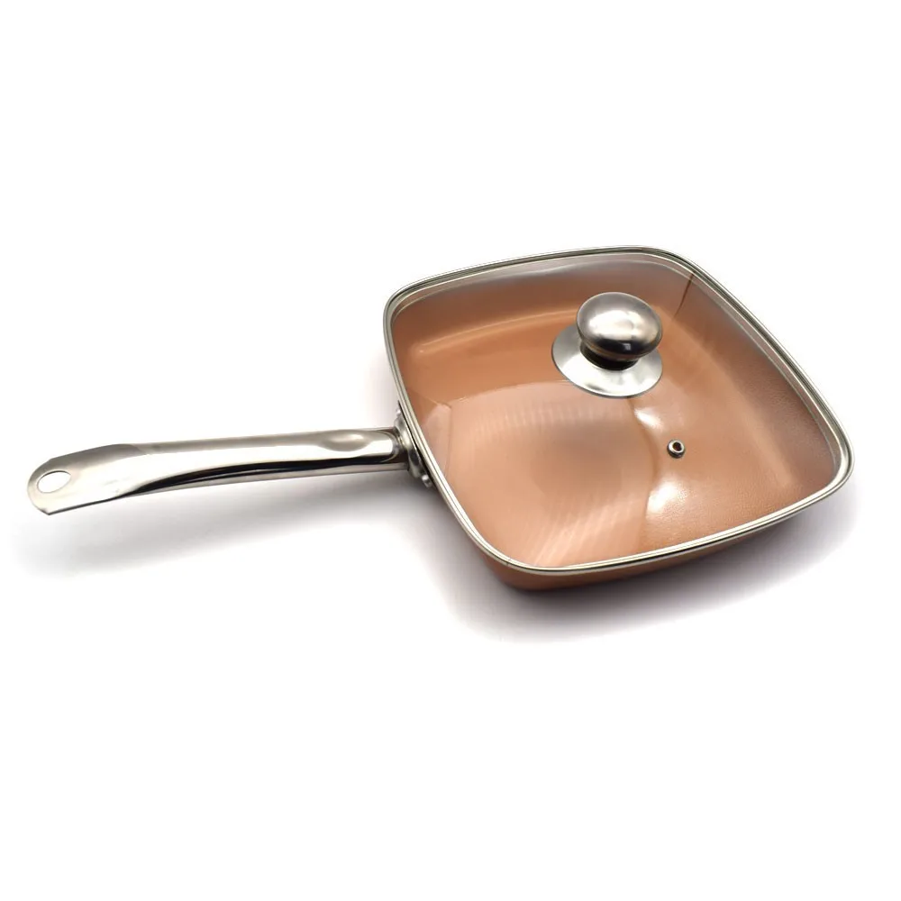 

8/10/12 Inch non-stick Skillet Copper Frying Pan With Ceramic Coating Induction Cooking Frying Pan oven Dishwasher Safe Saucepan