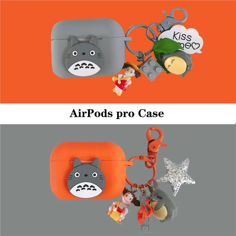 

Funda de protección para auriculares con dibujos animados de Tonari, No colgante de Totoro, para Apple Airpods 1 2 Pro